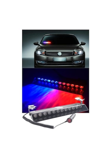 Vantuzlu Çakar Araç Içi Kırmızı-Mavi 6 Ledli Mercekli (S6-S12)