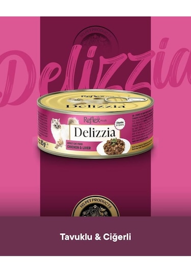 Reflex Plus Delizzia Yetişkin Tavuklu-ciğerli Gravy Kedi Maması 24x85 Gram