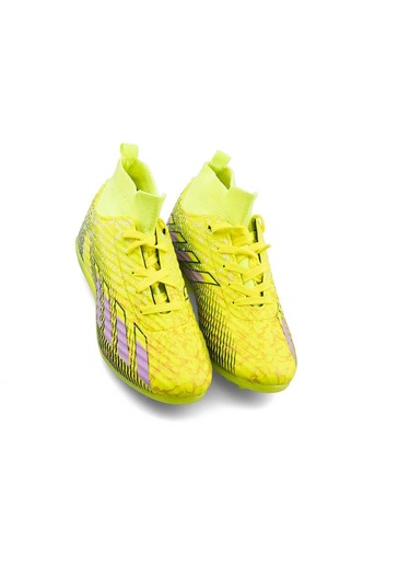 Sportaç 102 Genç Halı Saha Futbol Ayakkabı Neon Sarı Lila Siyah Neon Sarı Lila Siyah
