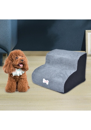 Suntek Pet Rampa Adımları Köpek Merdivenleri Gri-30cm-yükseklik