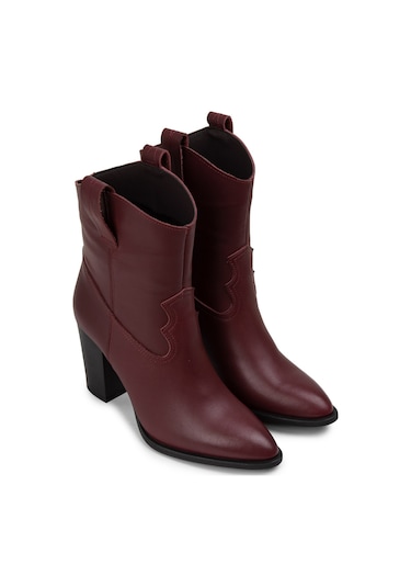 Deery Hakiki Deri Bordo Kadın Bot - E4460Zbrdc03 Bordo