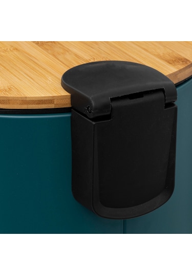 5five Çöp Kovaları Simply Smart Bambou 30 Lt Metal Petrol Mavisi Koyu Mavi