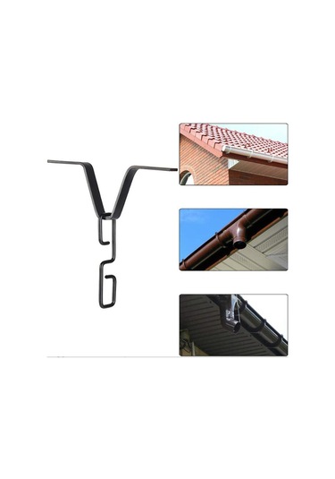 Youtek Siyah Demir Yağmur Zinciri Kancası - V Şekilli, Su Akışı Toplama, Tüp Uçları İçin Uyumlu, Pas Koruyucu Kaplama