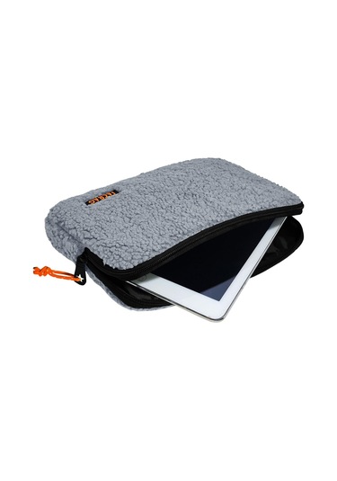 Jacbag Teddy Açık Gri/turuncu Peluş Erkek Çocuk Tablet Çantası Tablet Kılıfı