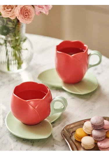 Roomi 320 Ml Lale Şeklinde Seramik Çay Takımı 208277574 Naneli