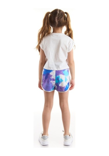Denokids Mushi Mavi Yıldız Kız T-Shirt Şort Takım Mavi