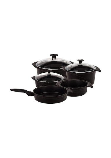 Aryıldız Flipper 9 Parça Siyah Tencere Seti