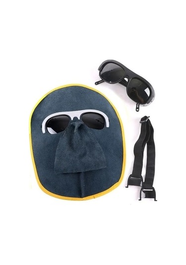 Tongxida Jialan Sığır Derisi Kaynak Maskesi Yüz Koruma Hafif Kafa Sırt