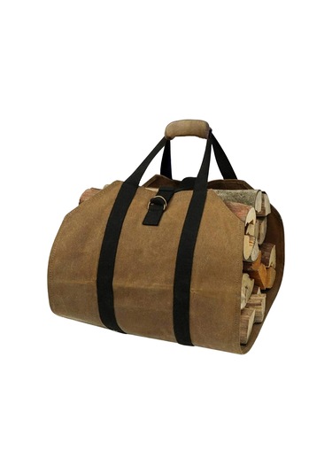 Maiyame Kahverengi Mürekkepli Kumaş Odun Taşıyıcı, 98x41cm Büyük Kapasite, Dış Mekan Kamp Fayansı, Ellerini Temiz Tutar, Dayanıklı Taşıma Çantası Haki