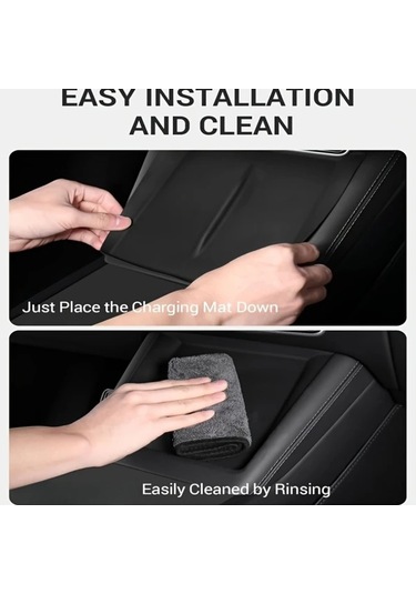 Dashanshop Tesla Model 3 2024 2025 Model Y 2025 Juniper Kablosuz Şarj Pedi Siyah