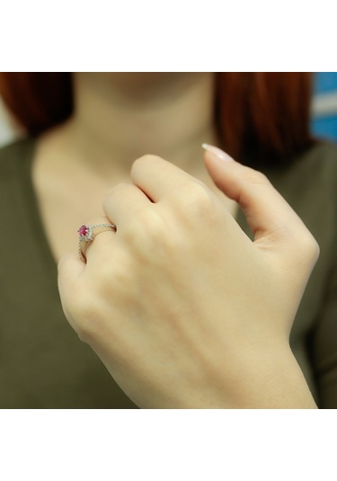 Lova Pırlantalı Damla Yakut Anturaj Yüzük - 1040088