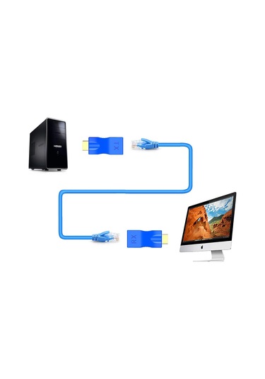Hdmı To Cat5-cat6-cat7 Extender 30 Metre Uzatıcı, 4k Hdmı Extender, Cat6 Hdmi Görüntü Aktarma,