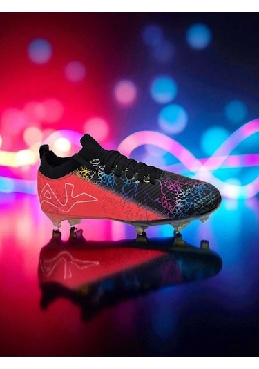 Trendyshose 252153 Çivili Rahat Çim Saha Krampon Ayakkabı Sıyah-fusya