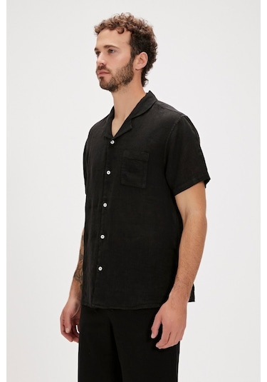 Bad Bear Lyne Erkek Siyah Klasik Yaka Gömlek 240130002-NGT Siyah