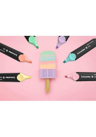 Schneider Pastel Fosforlu Kalem 6'lı Set Çok Renkli