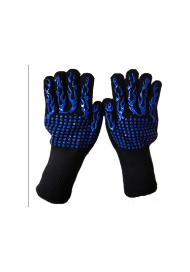 Ximistore9 800 C Isı Dayanıklı Mutfak Eldiveni - Mavi 26cm 2'li Paket - Barbekü, Pişirme Ve Fırın Koruması Çok Renkli