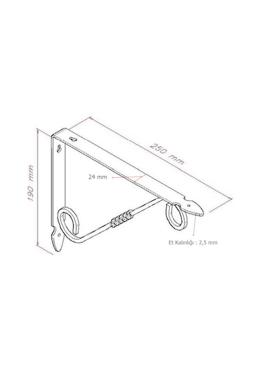 24 Adet Ferforje 19 x 25 cm Dekoratif Raf Altı Ayağı Konsol Siyah