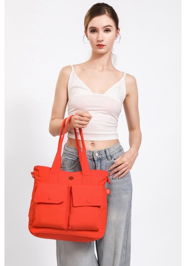 Smart Bags Siyah Ultra Hafif Kumaş Günlük Büyük Boy Kadın Omuz Çantası