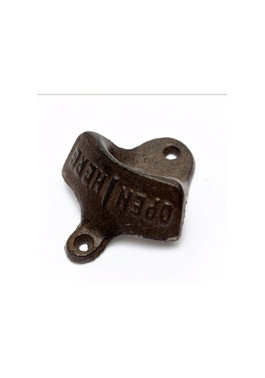 Dökme Demir Duvara Asılı Şişe Açacağı - Kahverengi Çok Renkli