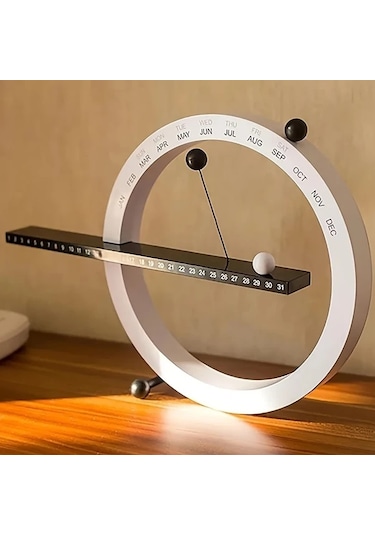 Maxaccess Manyetik Küre Saat Ve Sonsuz Duvar Takvimi - Modern Avrupa Tarzı Beyaz Ev Ofis Dekoru
