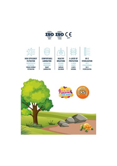 Musk Ffp2 Çocuk Maske Lacivert Renk Xs 10 Adet