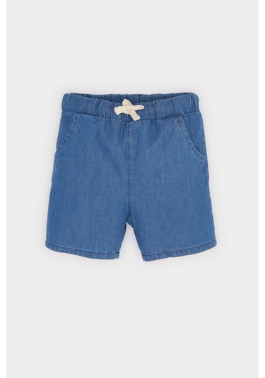 DeFacto Erkek Bebek Beli Lastikli Jean Şort E6837A525SMNM28 Mavi