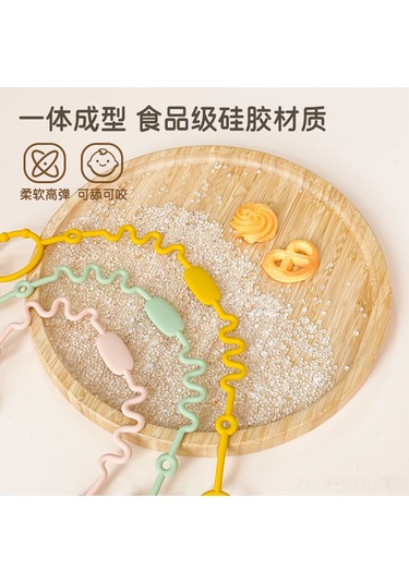 Padalink Bebe Emzik Kayıp Engelleme Zinciri - Yiyecek Dereceli Silikon - Teflon Diş Macunu Zinciri - Hafif Ve Dayanıklı - Açık Gri