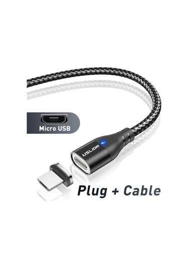 Uslıon Manyetik Şarj Kablosu Usb Mikro Tip C Hızlı Şarj Iphone Uyumlu 12 Telefon Kablosu Chınakahverengi0.75 M