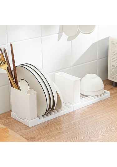 Dashanshop Siyah Katlanır Bulaşık Kurutma Rack Kompakt Tezgahüstü Düzenleyici Siyah