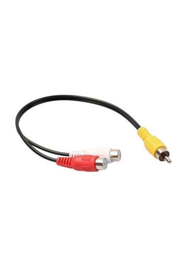 2 Adet - Anfi Y Kablo 1 Erkek Rca To 2 Dişi Rca Lale Tos Kablo - 25cm