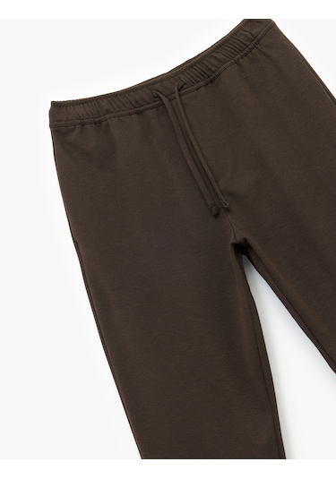 Koton Straight Fit Pike Kumaş Cep Detaylı Beli Bağcıklı Pantolon Kahverengi 6wam40006hk Kahve