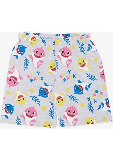 Breeze Kız Bebek Pijama Takımı Renkli Köpekbalığı Desenli 9 Ay-3 Yaş, Açık Gri Melanj-açık Gri Melanj Açık Gri Melanj