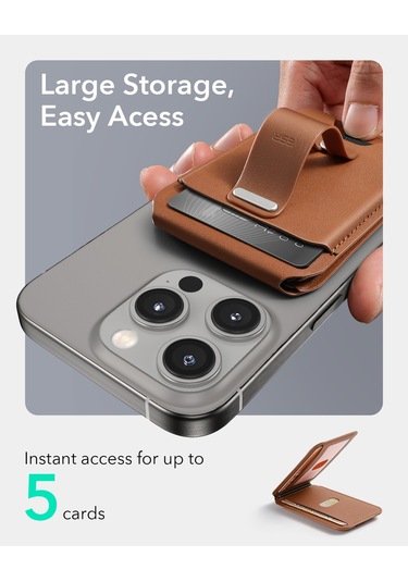 Halolock Magsafe Wallet Standlı Cüzdan Kahverengi Kahverengi