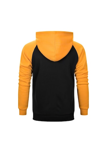 Manowar Logo Classic 2 Sarı Reglan Kol Kapşonlu Sweatshirt Sarı