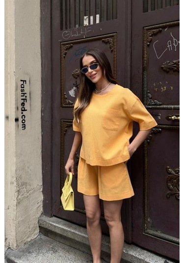 Supplierby Freesia Regular Tişört Takım 9348-08 Hardal