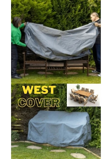Bahçe Mobilyası Koruma Örtüsü Brandası Premium Kalite 200x160cm Gri Gri