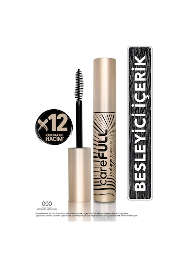 Flormar Carefull Volume Besleyici Etkili Yoğun Hacim Veren Maskara Siyah