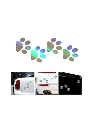 Sevimli Araba Çıkartmaları Komik Kedi Pati İzi Köpek Pati İzi Yaratıcı Ayak İzi Çıkartmaları Su Geçirmez Çıkartmalar