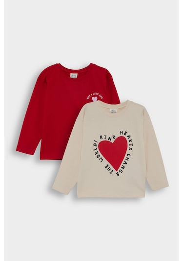 Defacto Kız Bebek Bisiklet Yaka Kalp Desenli 2li Uzun Kollu Tişört F1416a525aurd79 Kırmızı Defacto Kız Bebek Bisiklet Yaka Kalp Desenli 2li Uzun Kollu Tişört F1416a525aurd79 Kırmızı