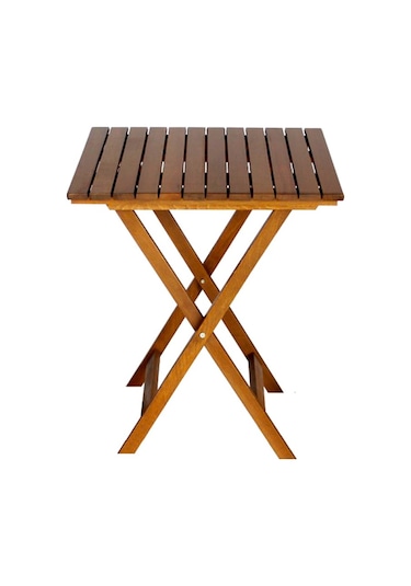 Ada Katlanabilir Ahşap Masa 60x60 İç-Dış Mekan Ev-Cafe-Bahçe