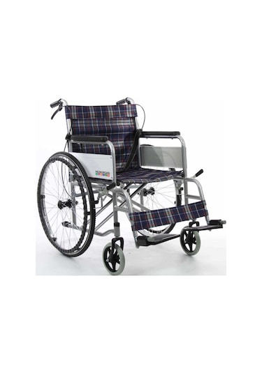 Medkimsan Frenli Tekerlekli Sandalye | Hasta Engelli Arabası | Katlanabilir, Frenli, Emniyet Kemerli