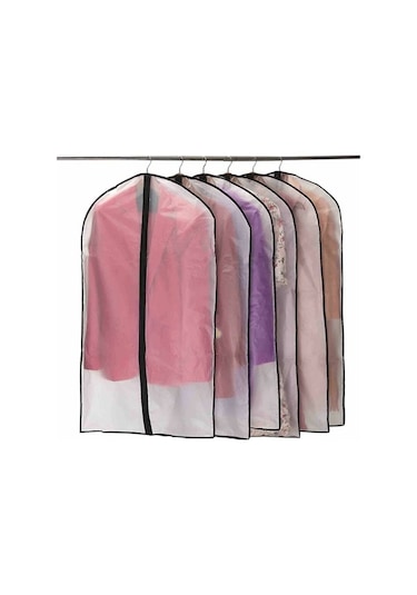 Didadodo Giyim Kılıfları, Toz Geçirmez Su Geçirmez Güve Nemi, Gömlek Takım Elbise/kaban İçin Yarı Şeffaf Fermuarlı Koruyucu Kılıflar, 6 Adet 60-100cm, Farklı Model Diğer