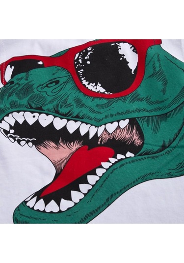 Siyah Yaz Erkek Bebek Kız Rahat Kolsuz Mektup Dinozor Baskı Yelek Üstleri + Şort Takım Elbise Kostüm Seti Siyah