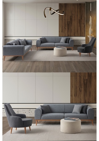 Rebull 3+3+1 Koltuk Takımı Gri