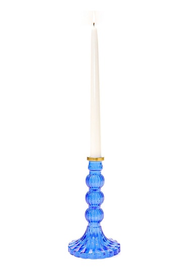 20 Cm Kristal Şamdan Mumluk Ve Mum Seti Tekli Şeffaf