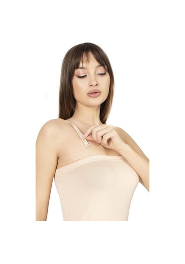 Lüx Drm 3007 Bayan Bambu Kombinezon Uzun Jüpon 2 Farklı Kullanım Ten