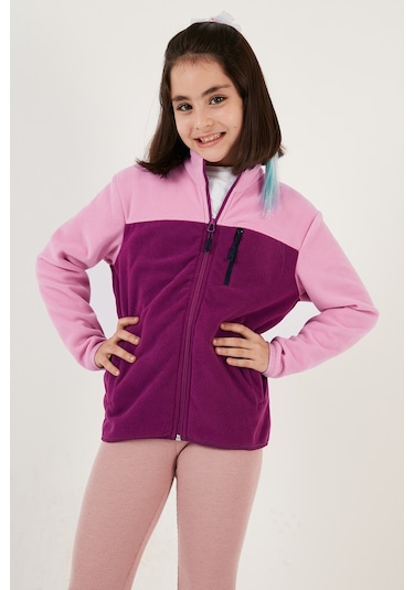 Lela Yumuşak Dokulu Fermuarlı Renk Bloklu Dik Yaka Cepli Hırka Unisex Çocuk Polar 5905001 Şeker Pembe-Mor Lela Yumuşak Dokulu Fermuarlı Renk Bloklu Dik Yaka Cepli Hırka Unisex Çocuk Polar 5905001 Şeker Pembe-Mor