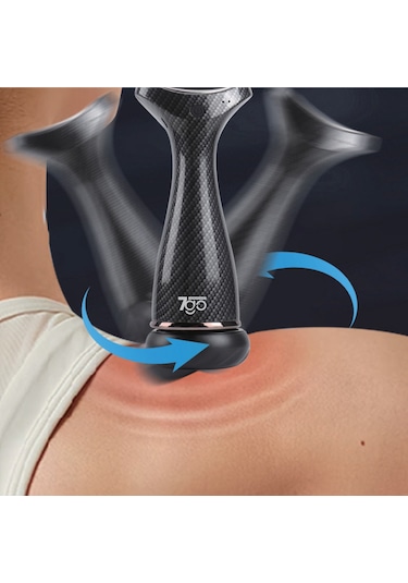 7go 7gmg4 Sıcak Kompresli Masaj Tabancası 4 Başlık, 4 Kademe, Sessiz & Derin Masaj, 1500mah Şarjlı Siyah