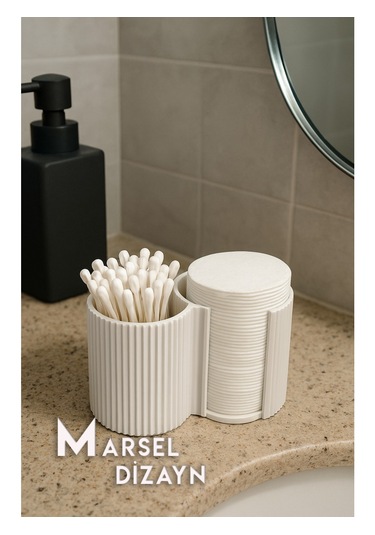 Modern Ve Şık Makyaj Organizeri - 2 Bölmeli - Beyaz Beyaz