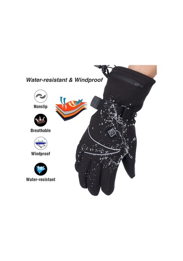 Wezone Isıtmalı Eldivenler: Erkek Ve Kadınlar İçin Su Geçirmez, Dokunmatik Kullanımlı, Kamp, Bisiklet, Kayak İçin Üç Seviyeli Isıtma Özelliği Çok Renkli